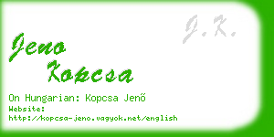 jeno kopcsa business card