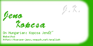 jeno kopcsa business card